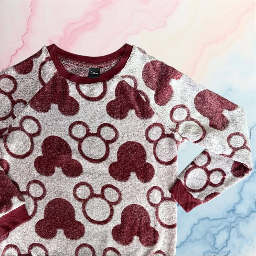 Disney Women's Mickey Mouse Crewneck Sweatshirt Soft Terry Cloth